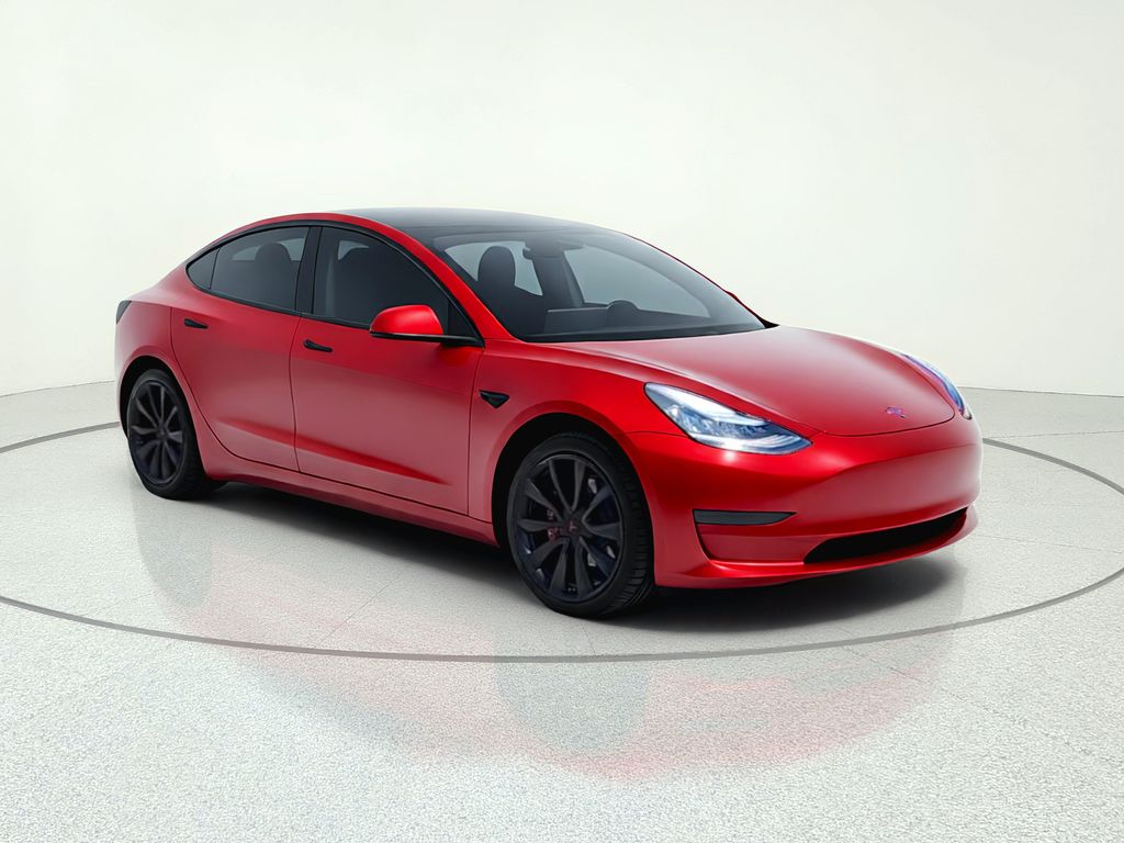 Red Multi-Coat 2018 Tesla Model 3 Long Range AWD Sedan All-Wheel Drive 1-Speed Automatic
