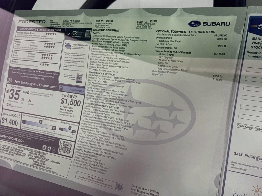 2026 Subaru Forester Touring Hybrid