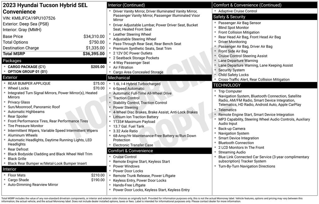 Used 2023 Hyundai Tucson Hybrid SUV