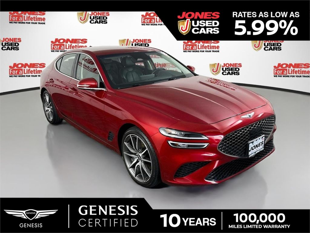 Red 2023 Genesis G70 Sedan Rear-Wheel Drive 8-Speed Automatic