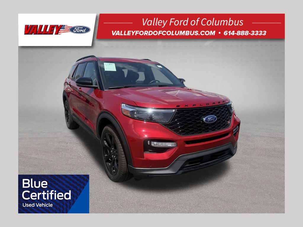 Red Metallic 2023 Ford Explorer SUV / Crossover All-Wheel Drive Automatic