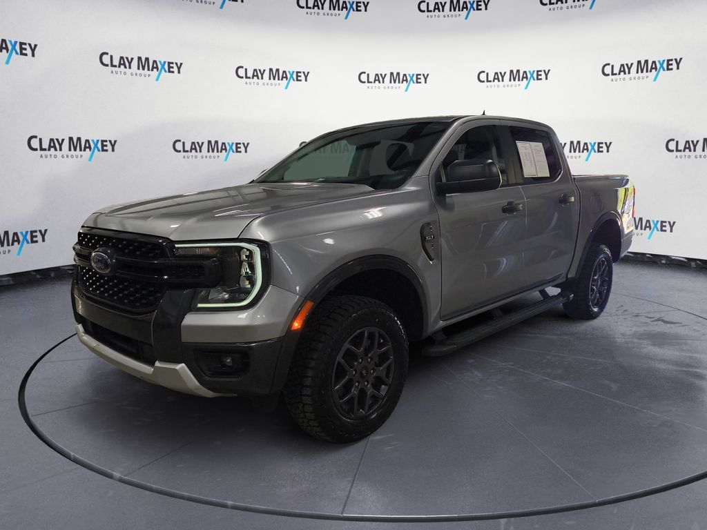 Iconic Silver Metallic 2024 Ford Ranger XLT SuperCrew 4WD Pickup Truck Four-Wheel Drive Automatic