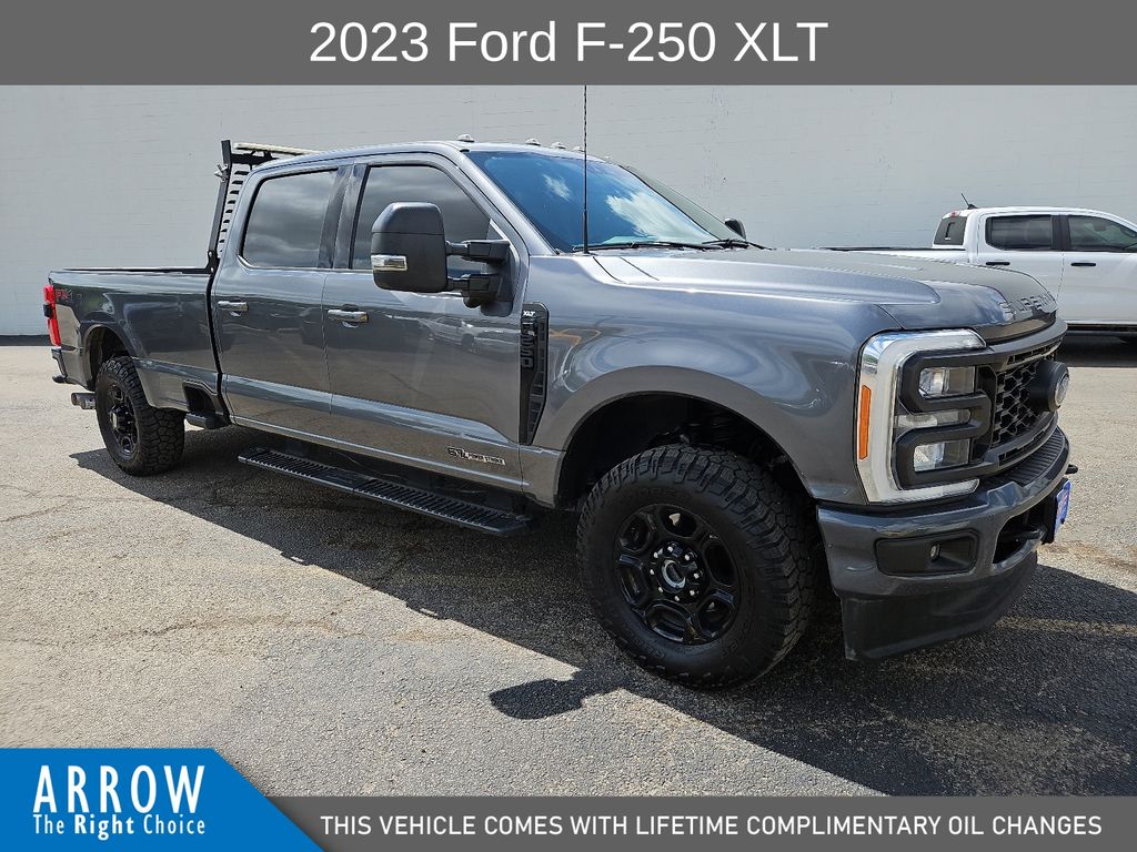 Gray Metallic 2023 Ford F-250 Super Duty XLT Crew Cab 4WD Pickup Truck Four-Wheel Drive Automatic