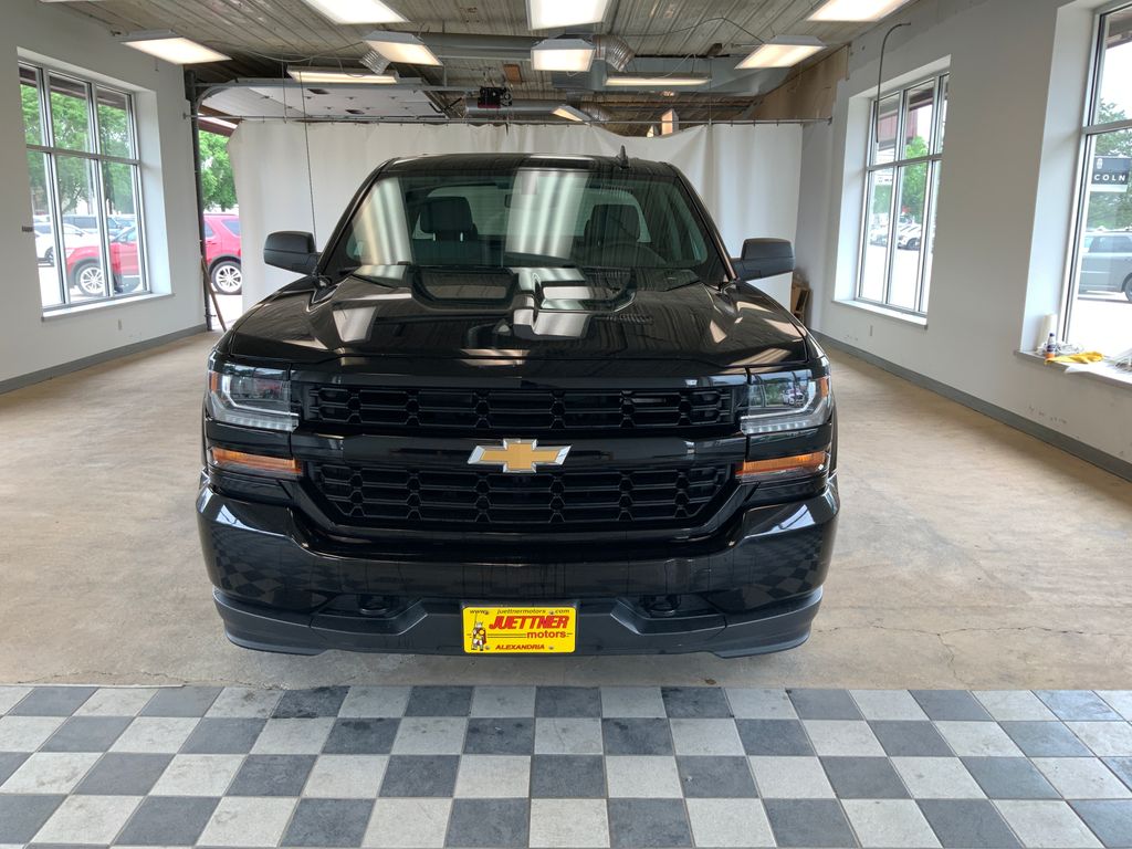 Black 2018 Chevrolet Silverado 1500 Custom Double Cab 4WD Pickup Truck Four-Wheel Drive Automatic