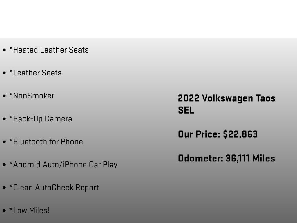 2022 Volkswagen Taos 1.5T SEL White at Auto Express Mitsubishi