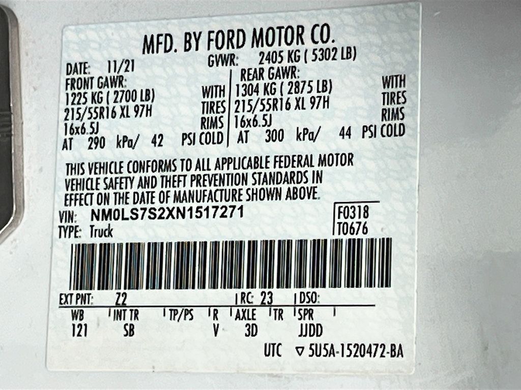 2022 Ford Transit Connect XL White at Emmons Autoplex