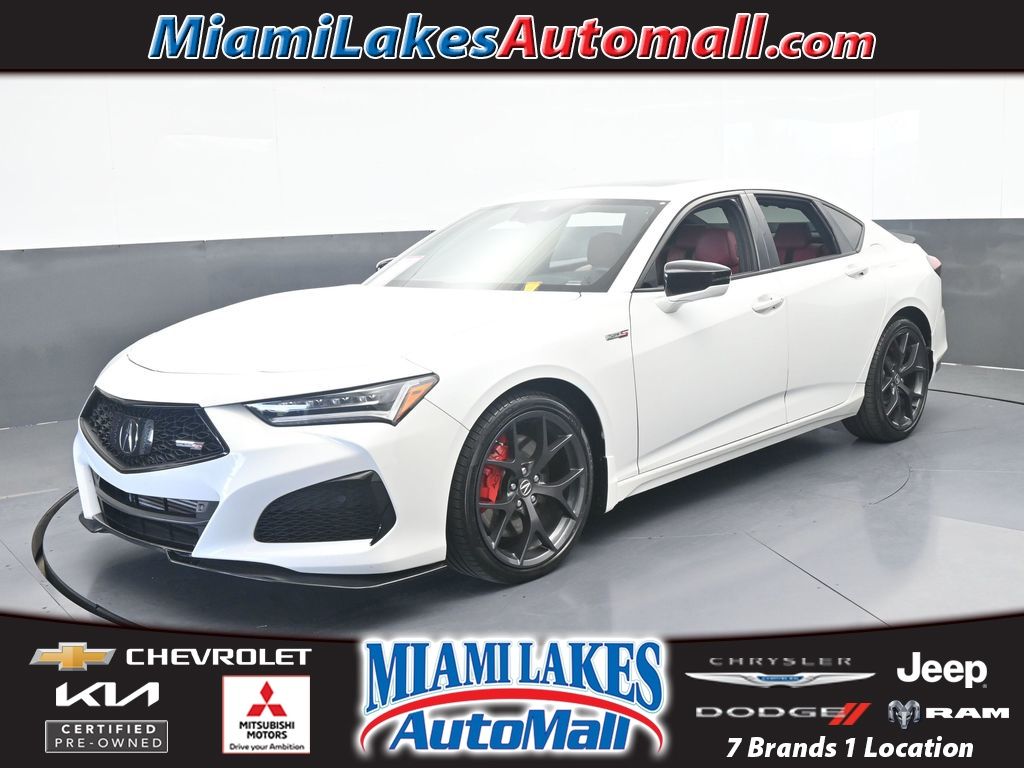 Platinum White 2023 Acura TLX Type S SH-AWD with High Performance Wheel and Tire Package Sedan All-Wheel Drive Automatic