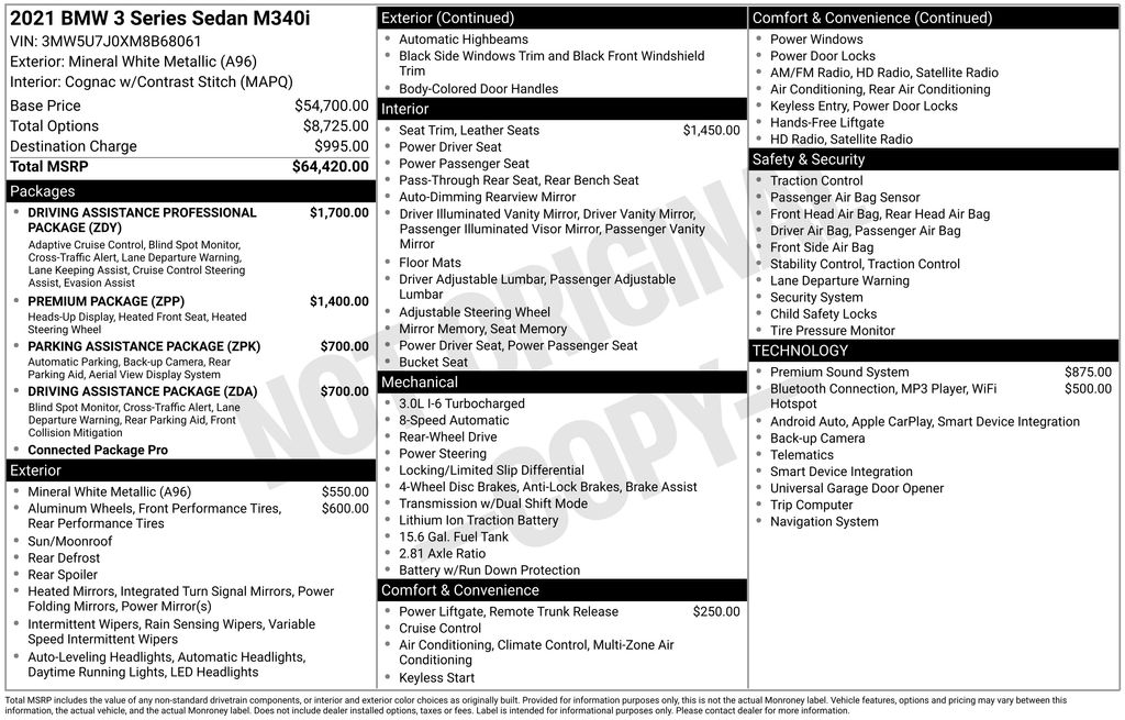 Used Car 2021 Bmw 3 Series  M340i For Sale Under $40,000 In Austin, Texas