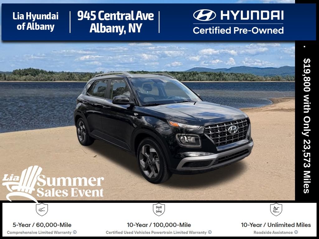 Onyx Black 2025 Hyundai Venue SEL FWD SUV / Crossover Front-Wheel Drive Continuously Variable Transmission