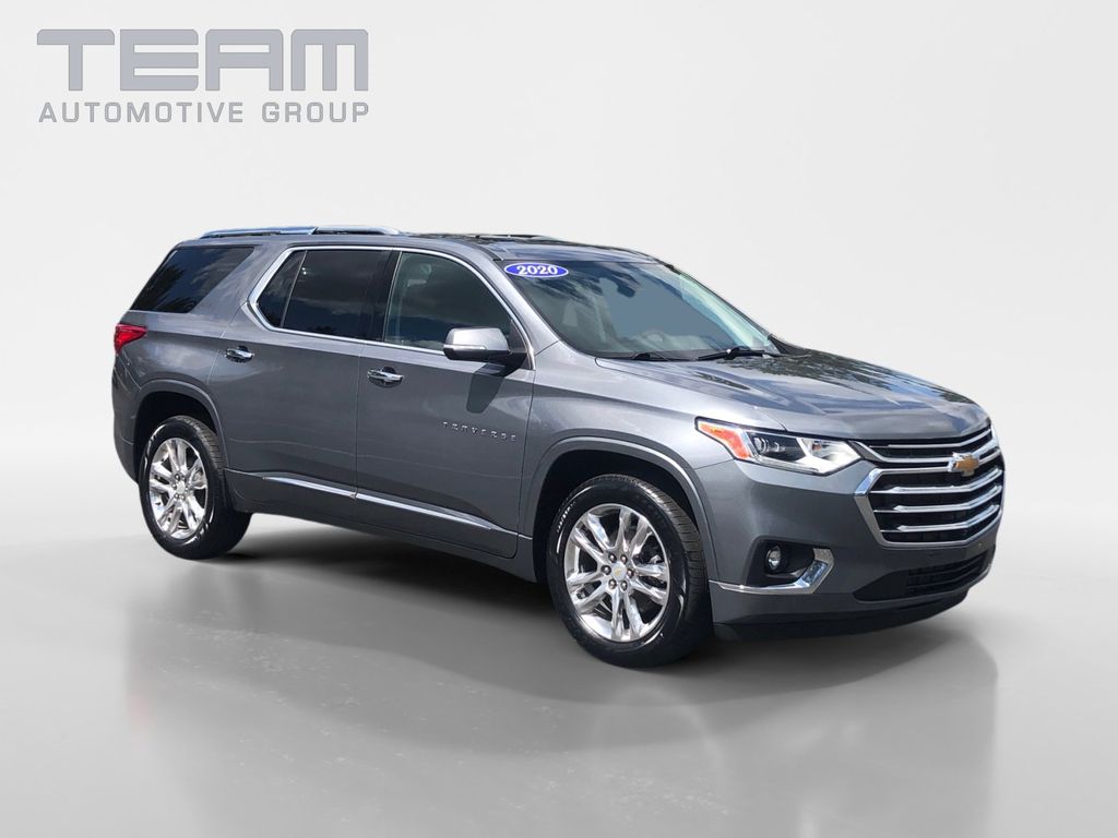 Gray (Satin Steel Metallic) 2021 Chevrolet Traverse High Country AWD SUV / Crossover Four-Wheel Drive Automatic