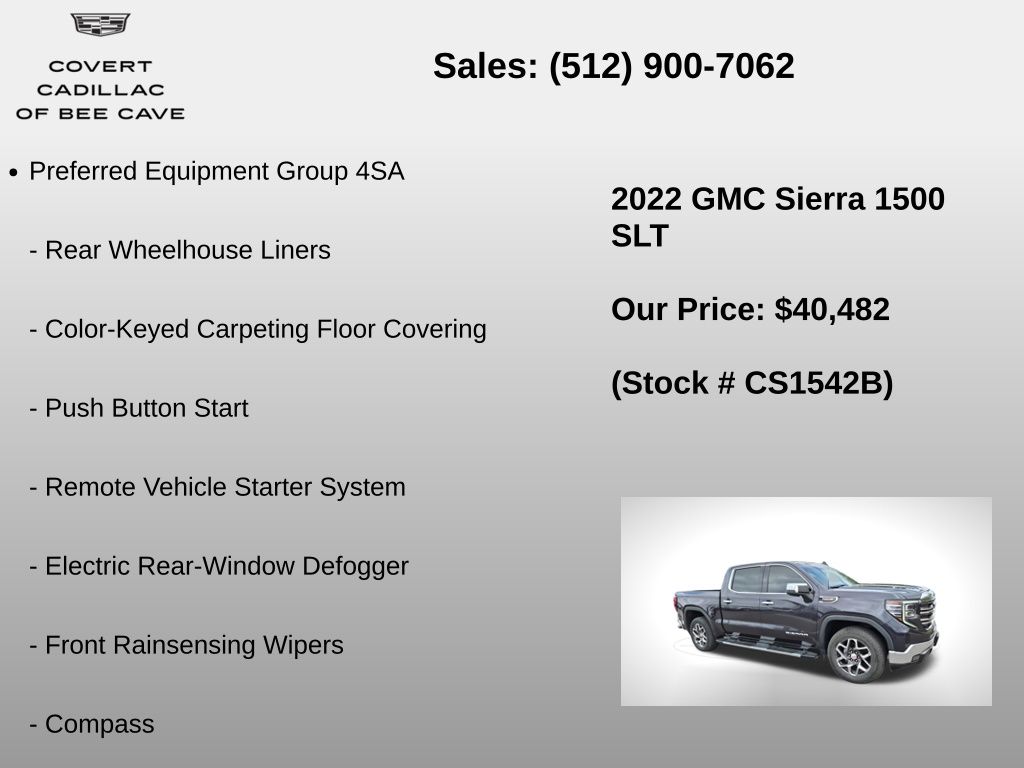 Used Car 2022 Gmc Sierra 1500  Slt For Sale Under $50,000 In Austin, Texas