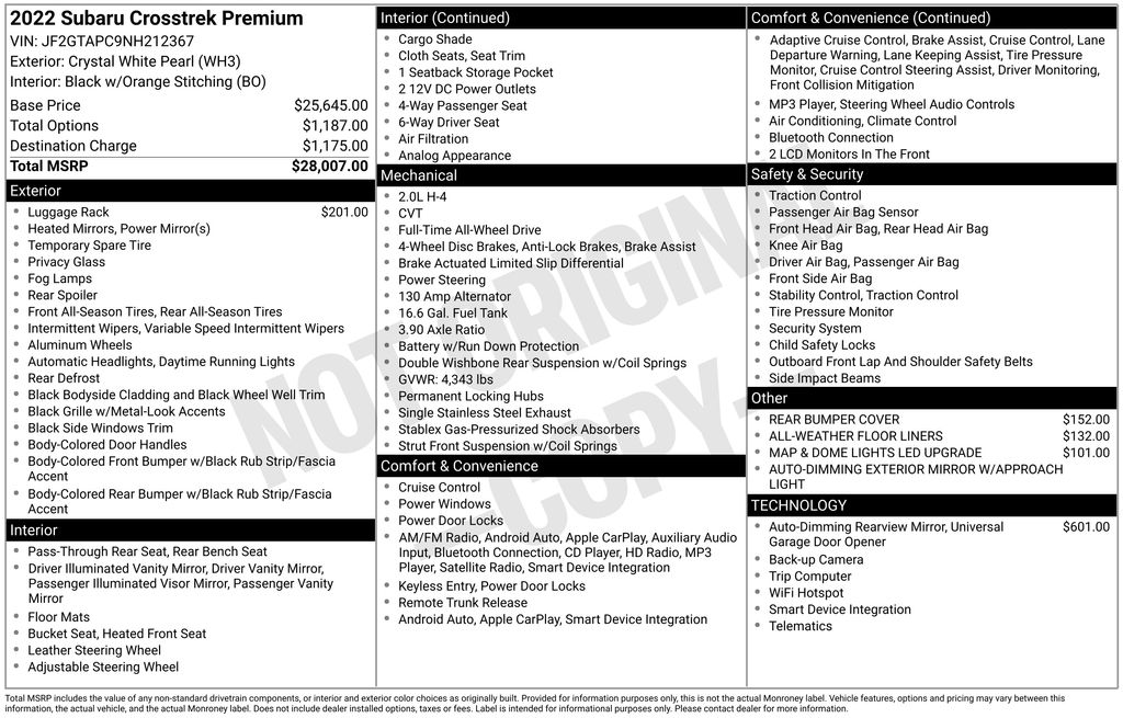 Certified Used 2022 White Subaru Premium image 26
