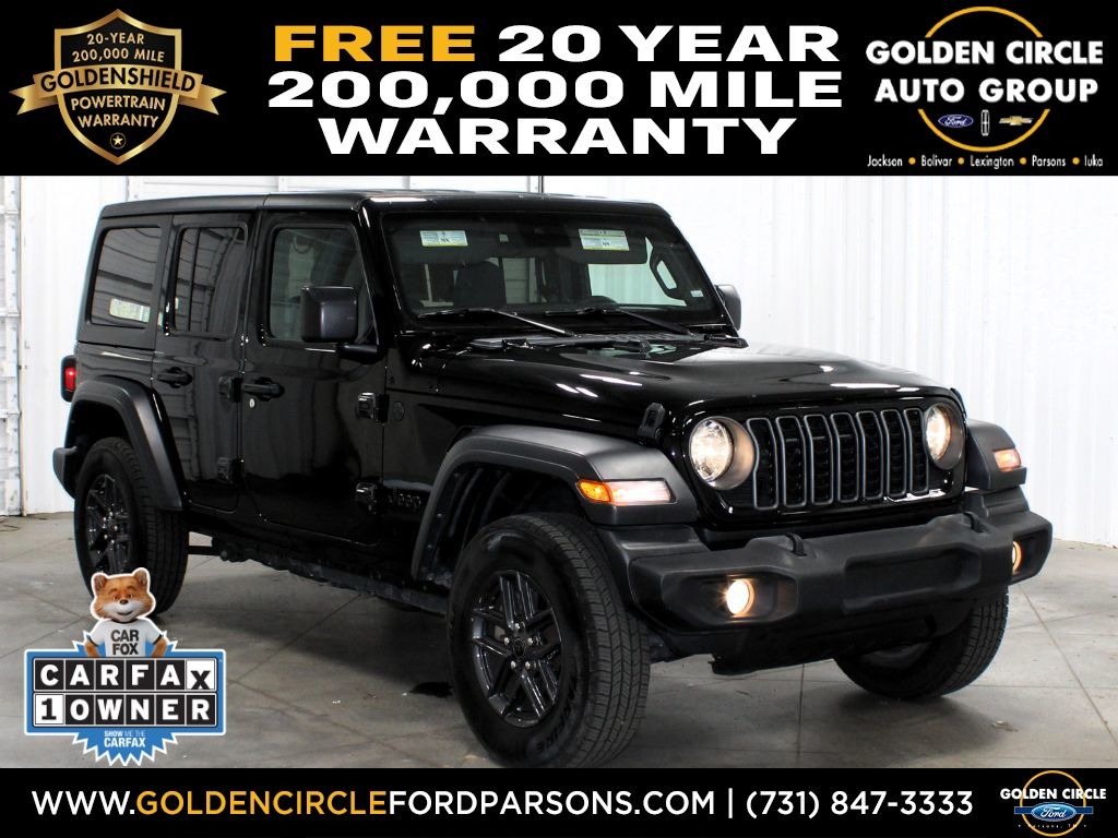 Black Clearcoat 2024 Jeep Wrangler Sport S 4-Door 4WD SUV / Crossover Four-Wheel Drive 8-Speed Automatic