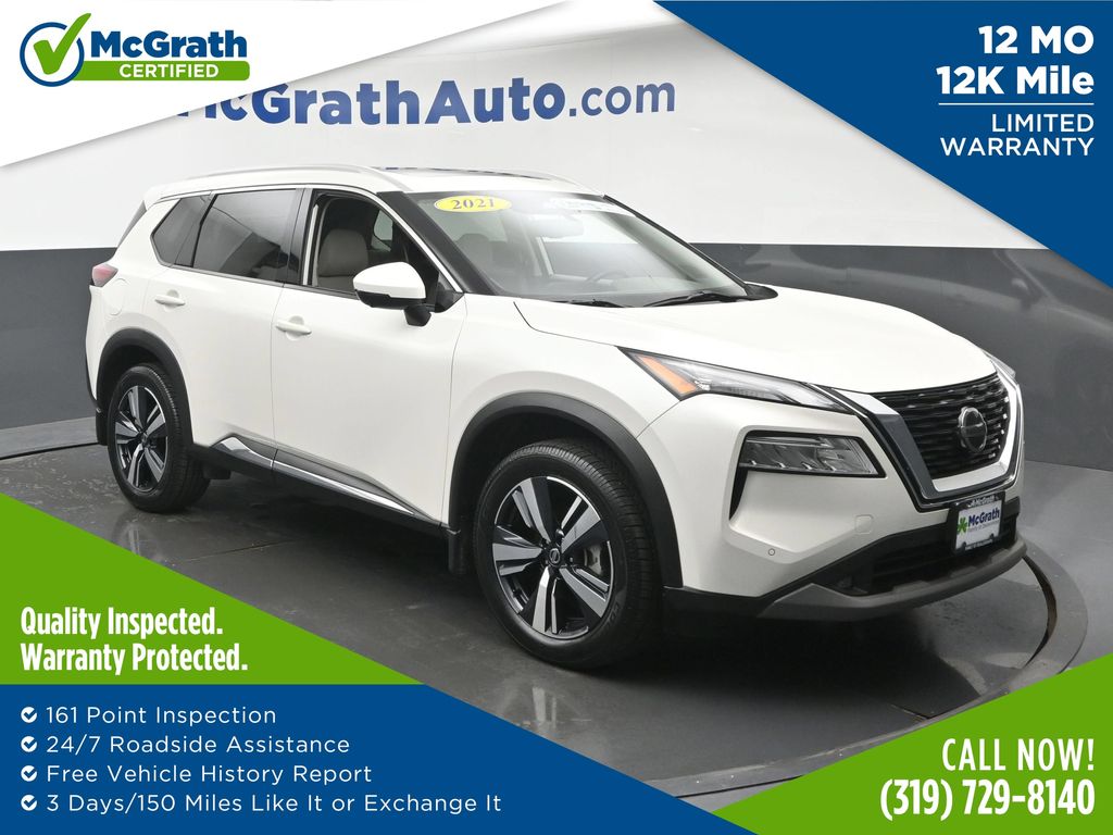 Pearl White Tricoat 2021 Nissan Rogue SUV / Crossover All-Wheel Drive Continuously Variable Transmission