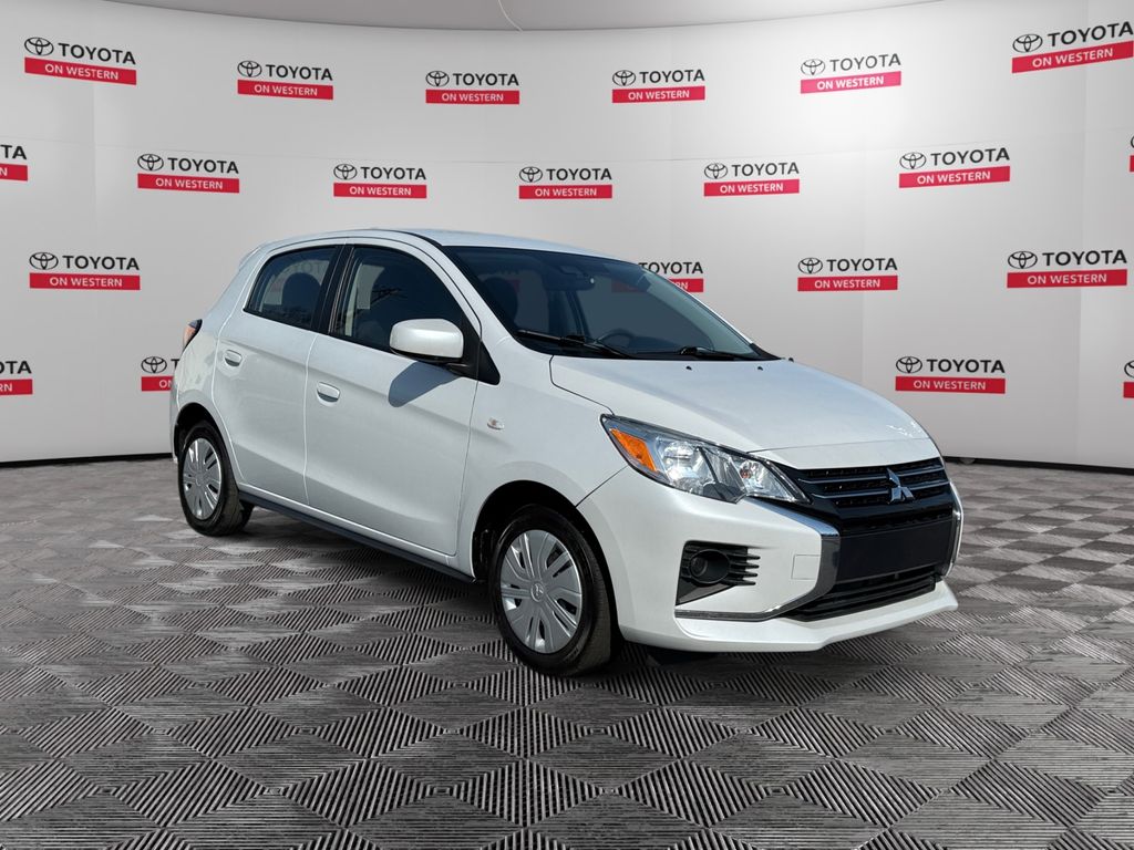 White 2024 Mitsubishi Mirage ES FWD Hatchback Front-Wheel Drive Continuously Variable Transmission