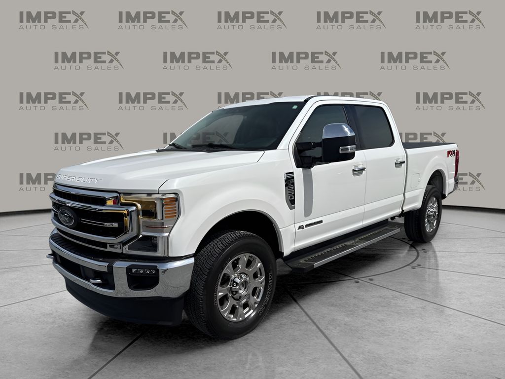 Star White Metallic Tri-Coat 2020 Ford F-350 Super Duty Lariat Crew Cab 4WD Pickup Truck Four-Wheel Drive Automatic
