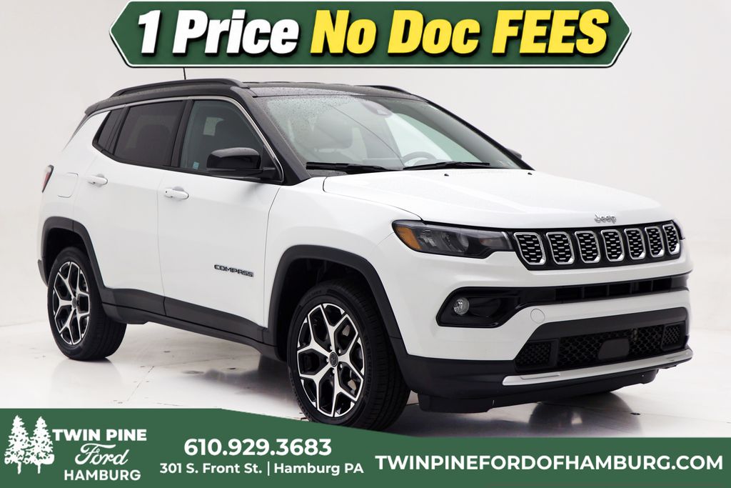 Bright White Clearcoat 2025 Jeep Compass SUV / Crossover Four-Wheel Drive Automatic