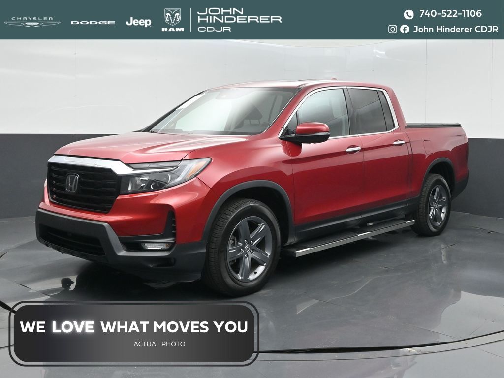 Red 2021 Honda Ridgeline Pickup Truck All-Wheel Drive 9-Speed Automatic