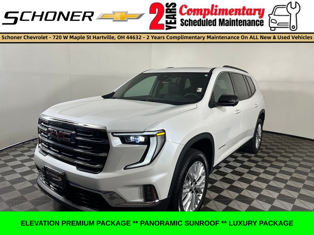 Summit White 2025 GMC Acadia SUV / Crossover Four-Wheel Drive 8-Speed Automatic