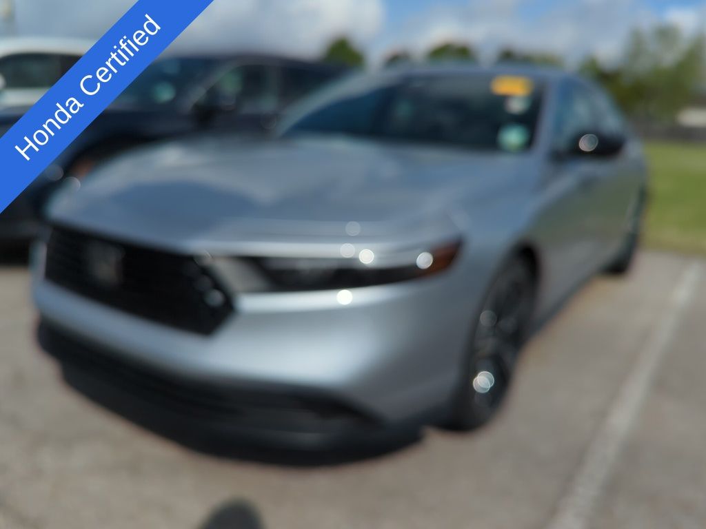 Solar Silver Metallic 2024 Honda Accord Hybrid Sport FWD Sedan Front-Wheel Drive Continuously Variable Transmission