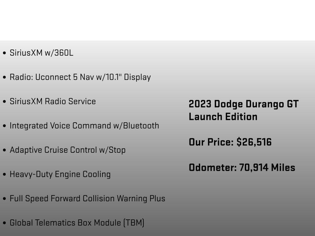 2023 Dodge Durango GT Gray at Carlisle Cadillac Buick GMC