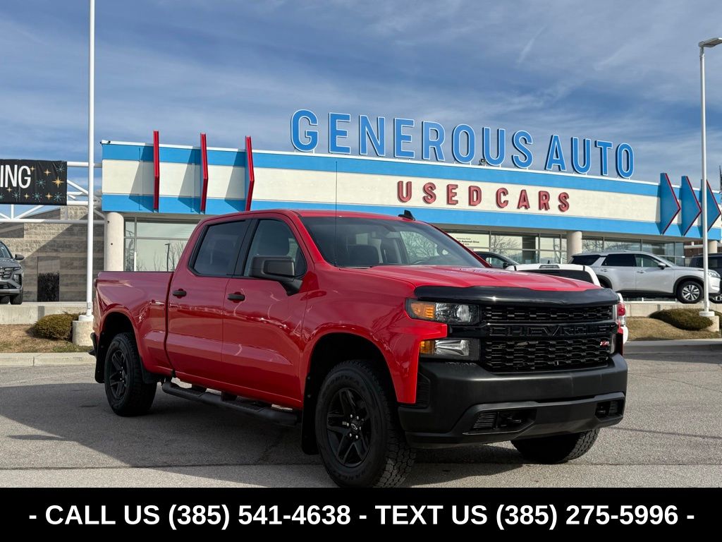 Red 2021 Chevrolet Silverado 1500 Pickup Truck Four-Wheel Drive 6-Speed Automatic Overdrive