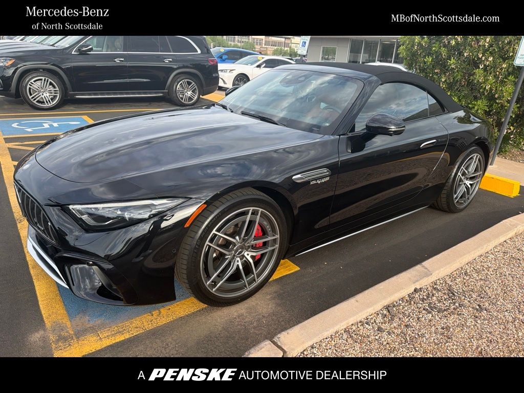Obsidian Black Metallic 2023 Mercedes-Benz SL-Class Convertible All-Wheel Drive 9-Speed Automatic