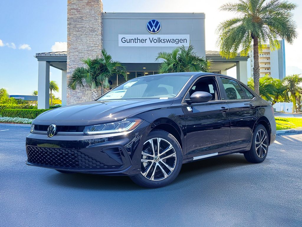 Deep Black Pearl 2026 Volkswagen Jetta Sport FWD Sedan Front-Wheel Drive 8-Speed Automatic