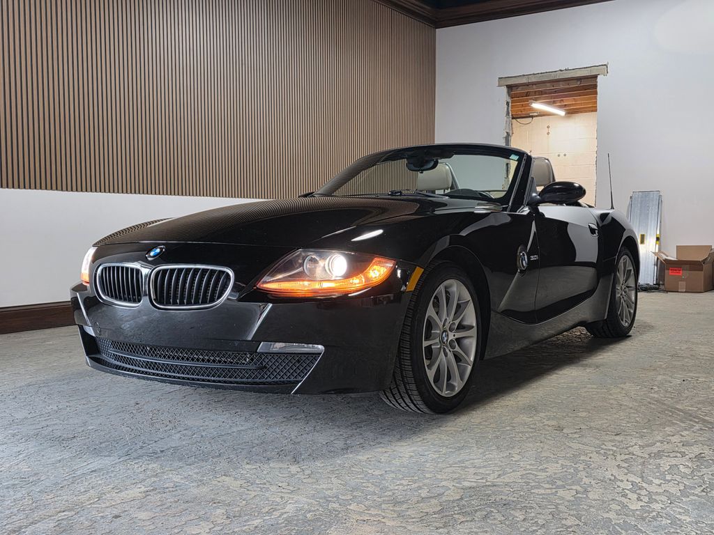 Black 2007 BMW Z4 3.0i Roadster RWD Convertible Rear-Wheel Drive 6-Speed Automatic