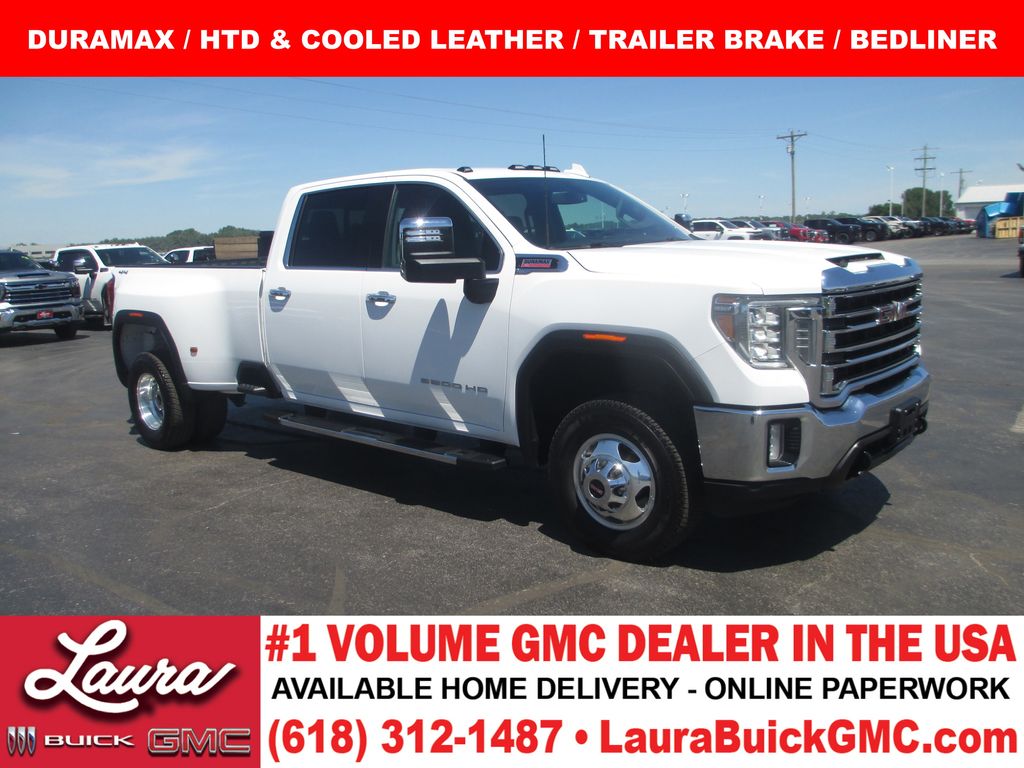 Summit White 2022 GMC Sierra 3500HD SLT Crew Cab 4WD Pickup Truck Four-Wheel Drive Automatic