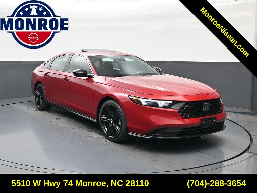 Red 2023 Honda Accord Hybrid Sedan Front-Wheel Drive Continuously Variable Transmission