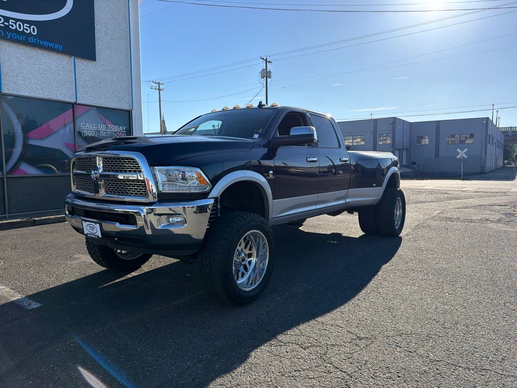 True Blue Pearlcoat 2013 RAM 3500 Laramie Crew Cab LB DRW 4WD Pickup Truck Four-Wheel Drive 6-Speed Automatic