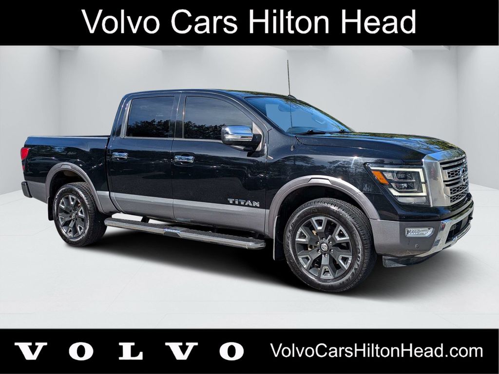 Super Black 2021 Nissan Titan Pickup Truck Four-Wheel Drive 9-Speed Automatic