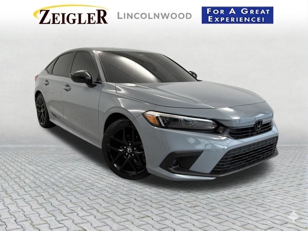 Gray 2024 Honda Civic Sedan Front-Wheel Drive Continuously Variable Transmission