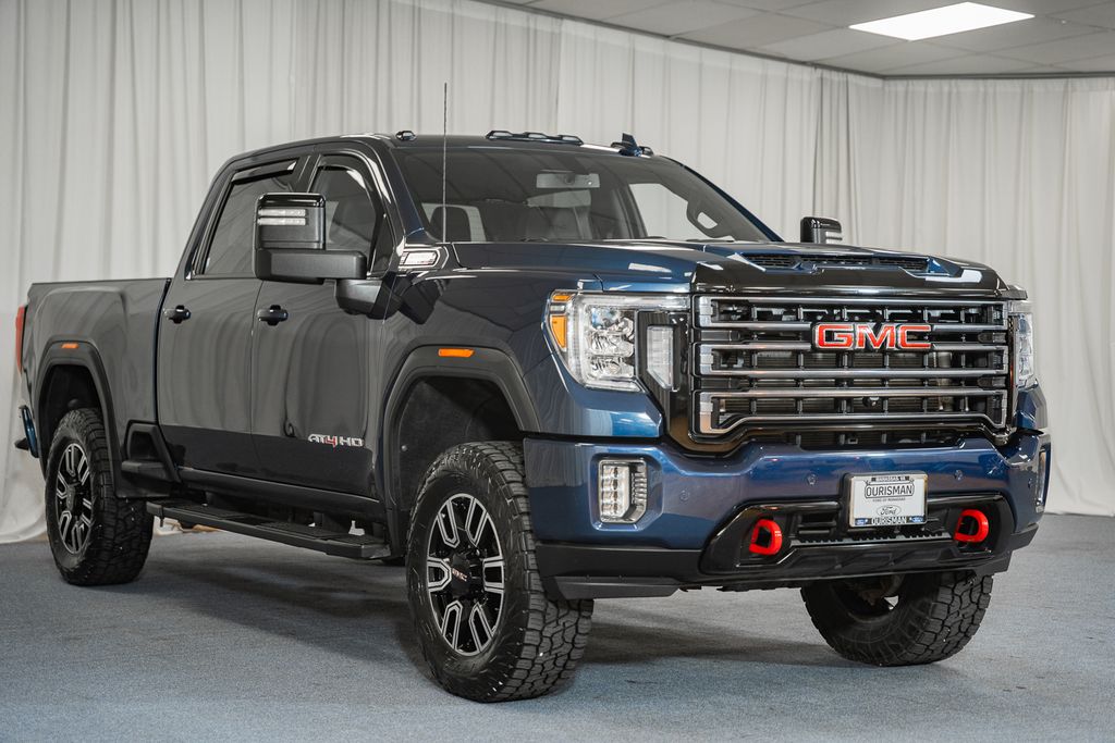 Pacific Blue Metallic 2022 GMC Sierra 3500HD AT4 Crew Cab 4WD Pickup Truck Four-Wheel Drive Automatic