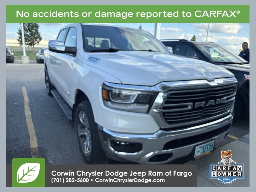 Ivory White 2023 RAM 1500 Pickup Truck Four-Wheel Drive 8-Speed Automatic