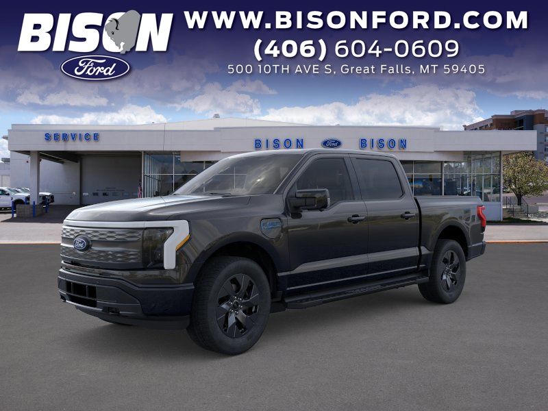 Agate Black Metallic 2025 Ford F-150 Lightning Lariat SuperCrew AWD Pickup Truck All-Wheel Drive Automatic