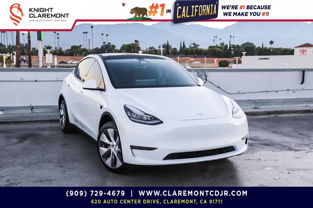 Pearl White Multi-Coat 2021 Tesla Model Y SUV / Crossover All-Wheel Drive 1-Speed Automatic