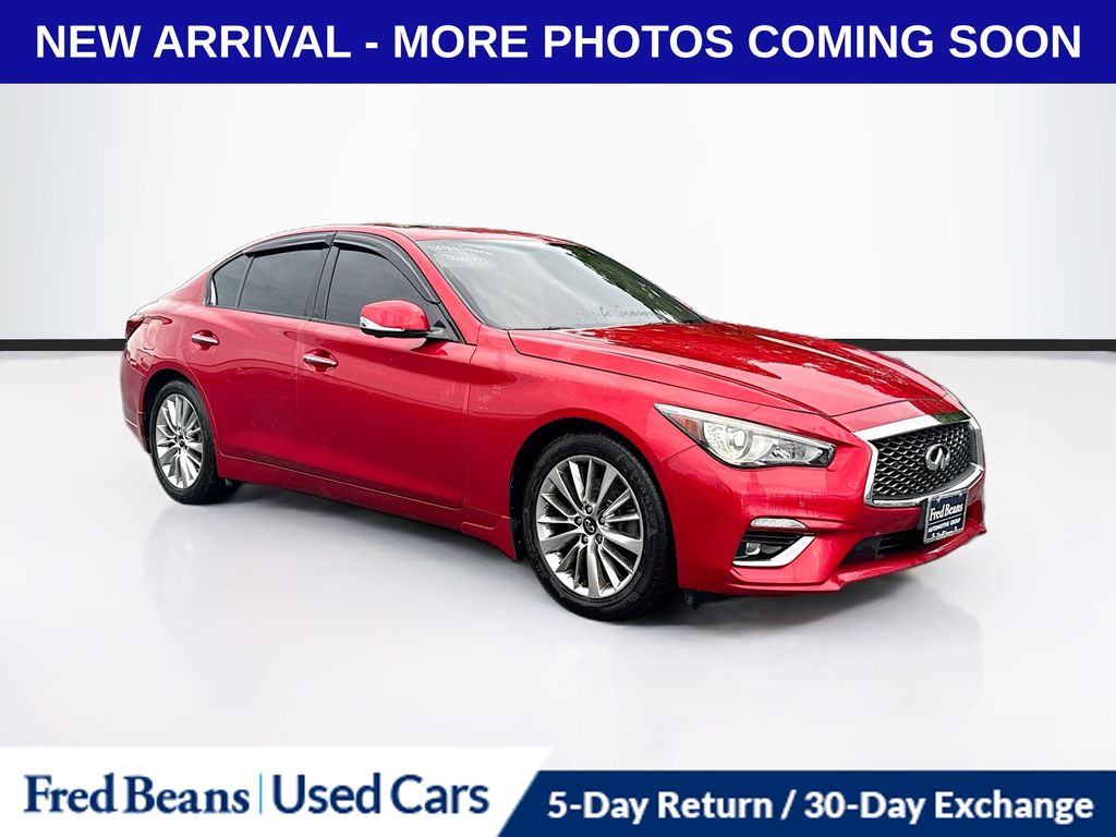 Dynamic Sunstone Red 2021 INFINITI Q50 3.0t Luxe AWD Sedan All-Wheel Drive 7-Speed Automatic Overdrive