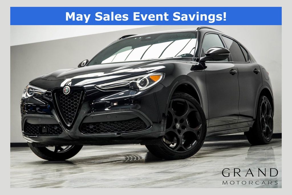 Vulcano Black Metallic 2023 Alfa Romeo Stelvio Veloce AWD SUV / Crossover All-Wheel Drive 8-Speed Automatic