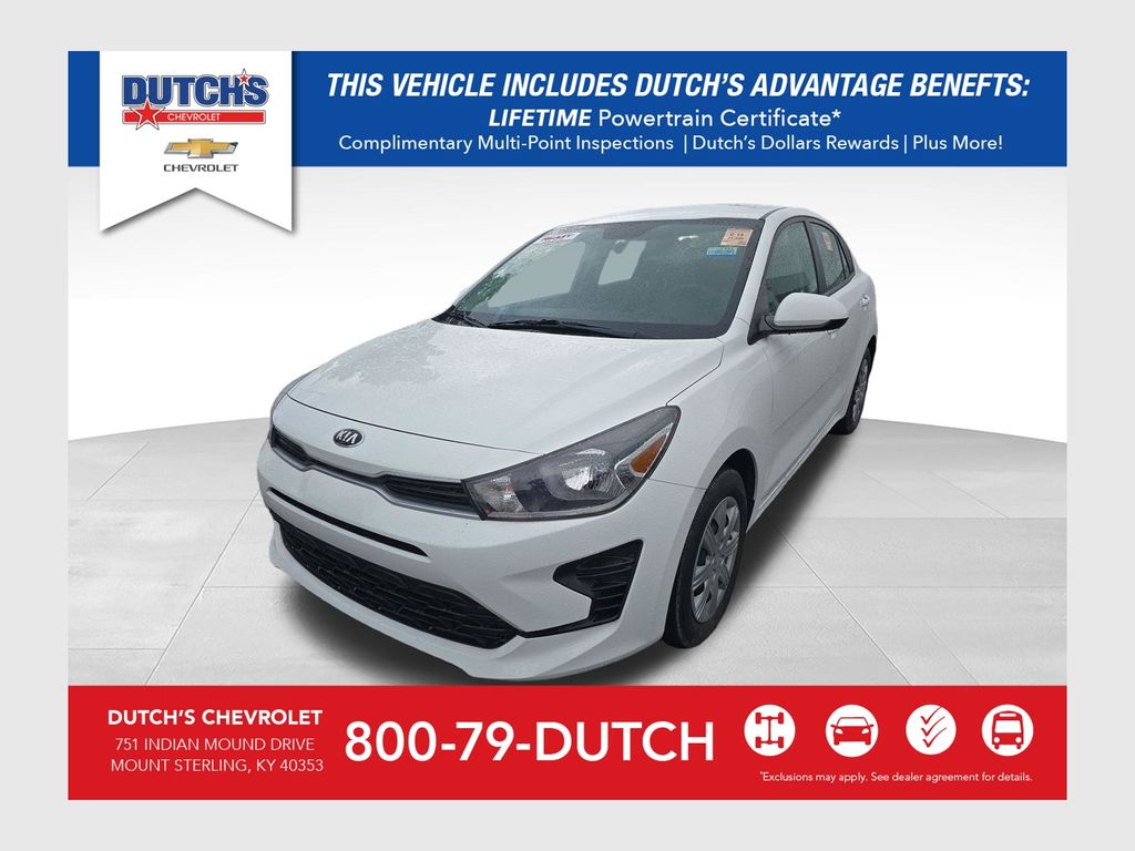 Clear White 2021 Kia Rio S FWD Sedan Front-Wheel Drive Continuously Variable Transmission