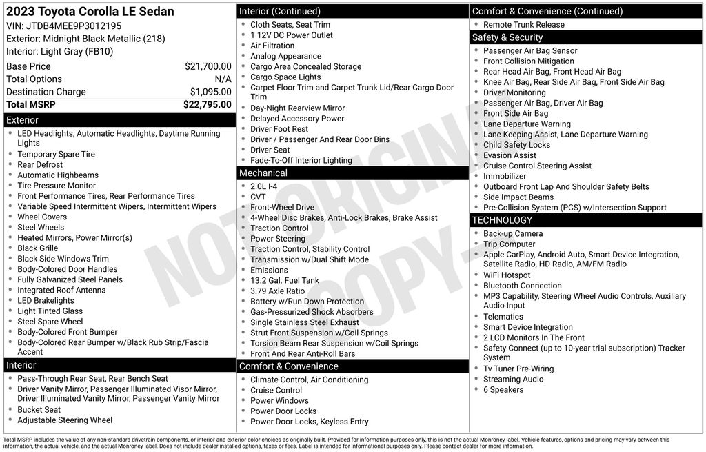 Certified Used 2023 Black Toyota LE image 28