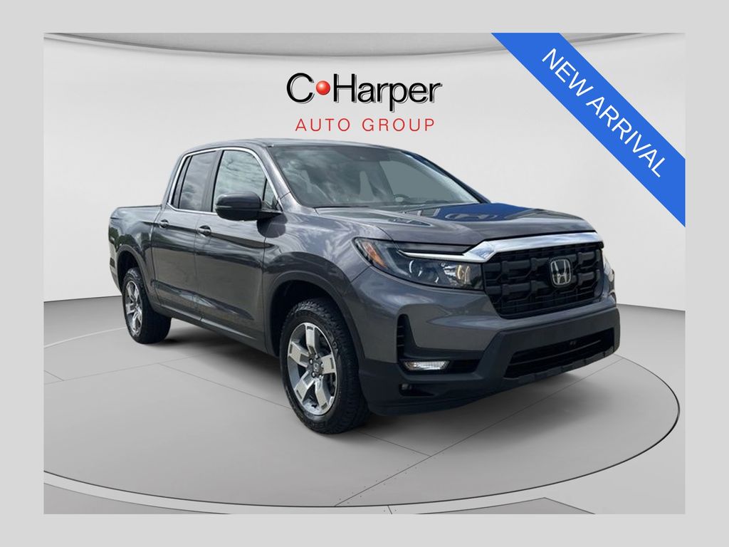 Gray (Modern Steel Metallic) 2025 Honda Ridgeline Pickup Truck All-Wheel Drive 9-Speed Automatic