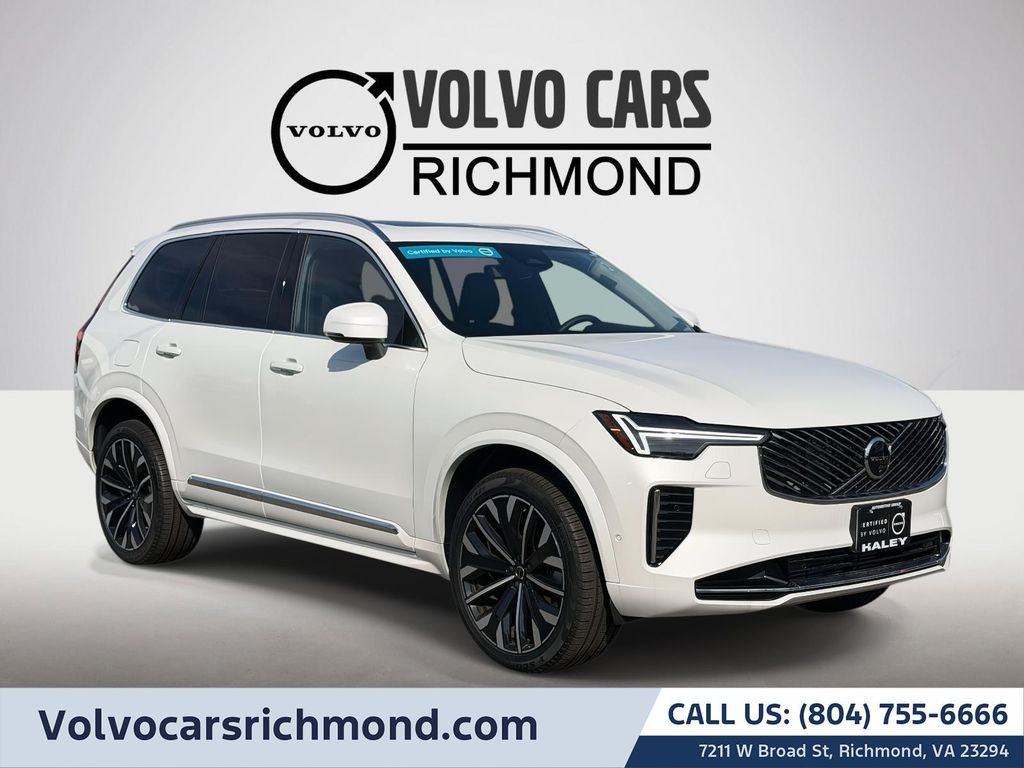 Crystal White 2025 Volvo XC90 Recharge T8 Plus Bright Theme 7-Passenger eAWD SUV / Crossover All-Wheel Drive Automatic