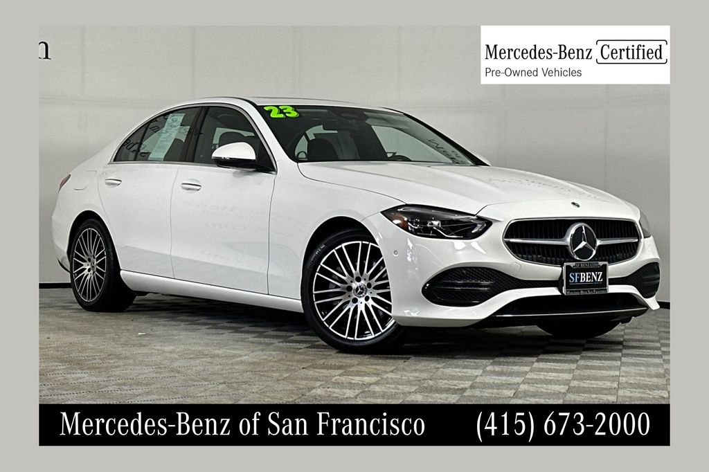 Polar White 2023 Mercedes-Benz C-Class Sedan Rear-Wheel Drive 9-Speed Automatic