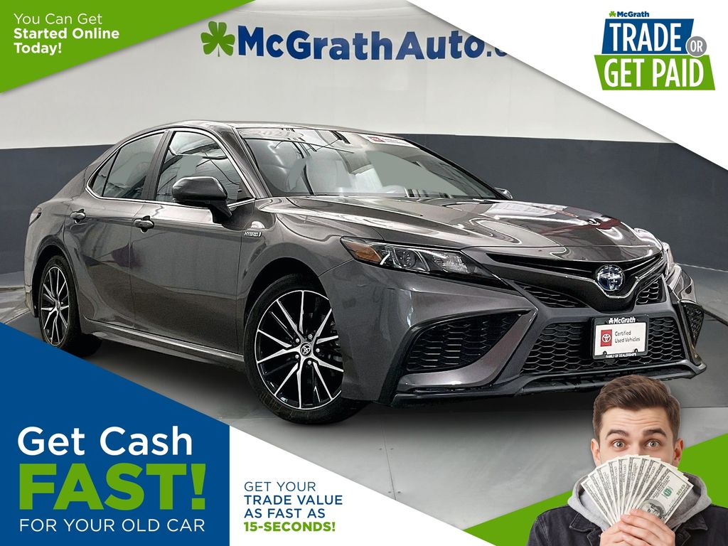 Predawn Gray Mica 2021 Toyota Camry Hybrid Sedan Front-Wheel Drive Continuously Variable Transmission