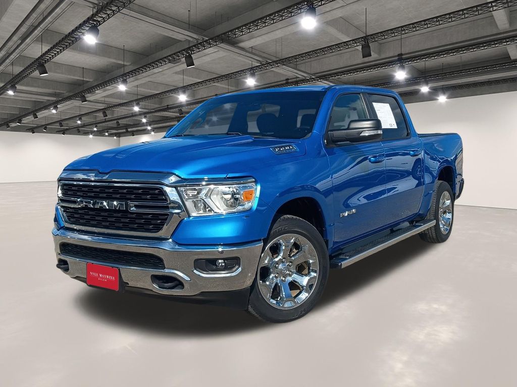 Hydro Blue Pearlcoat 2022 RAM 1500 Big Horn Crew Cab 4WD Pickup Truck Four-Wheel Drive 8-Speed Automatic