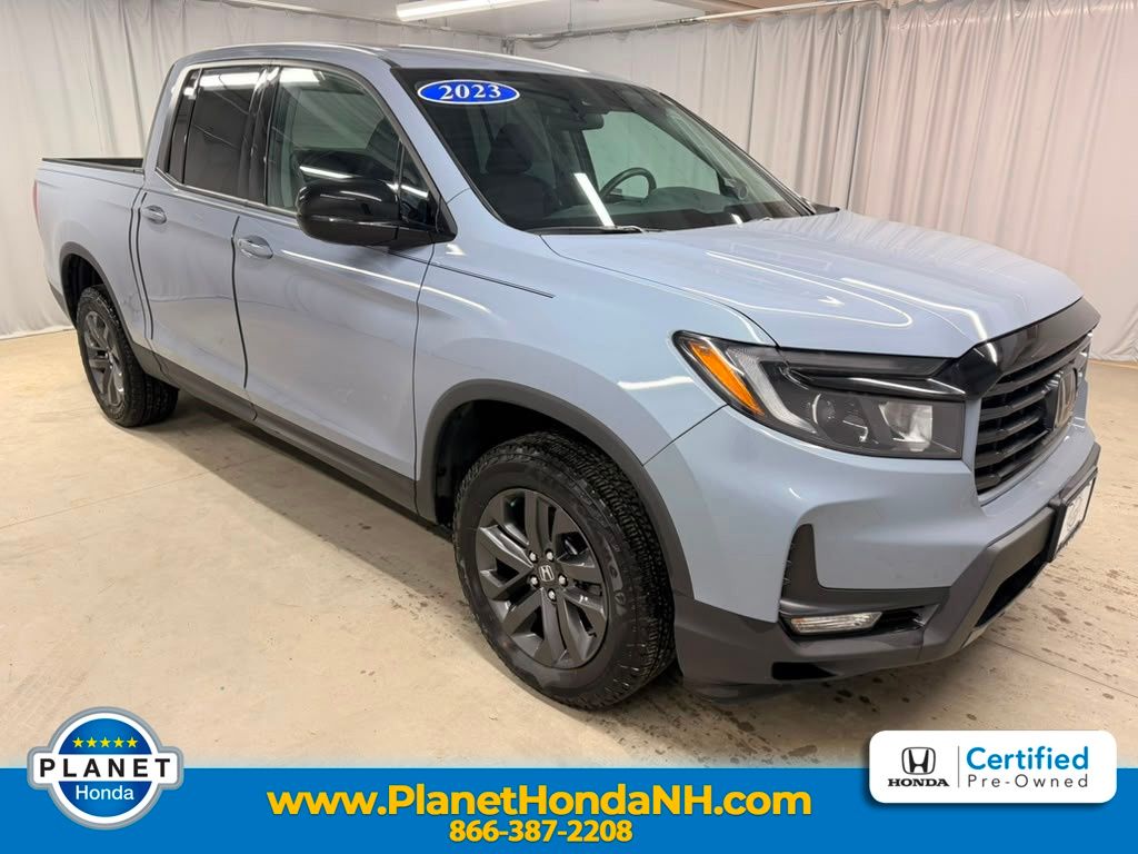Sonic Gray Pearl 2023 Honda Ridgeline Pickup Truck All-Wheel Drive 9-Speed Automatic