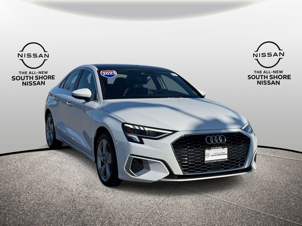 Glacier White Metallic 2023 Audi A3 40 TFSI Premium FWD Sedan Front-Wheel Drive 7-Speed Automatic