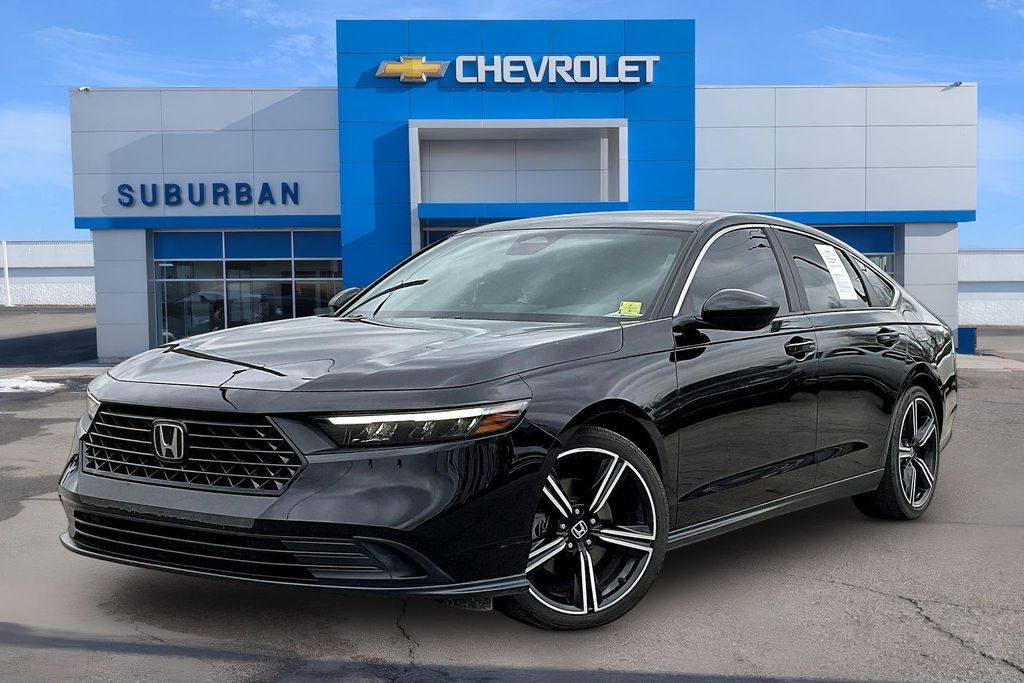 Black 2024 Honda Accord Hybrid Sport FWD Sedan Front-Wheel Drive Continuously Variable Transmission